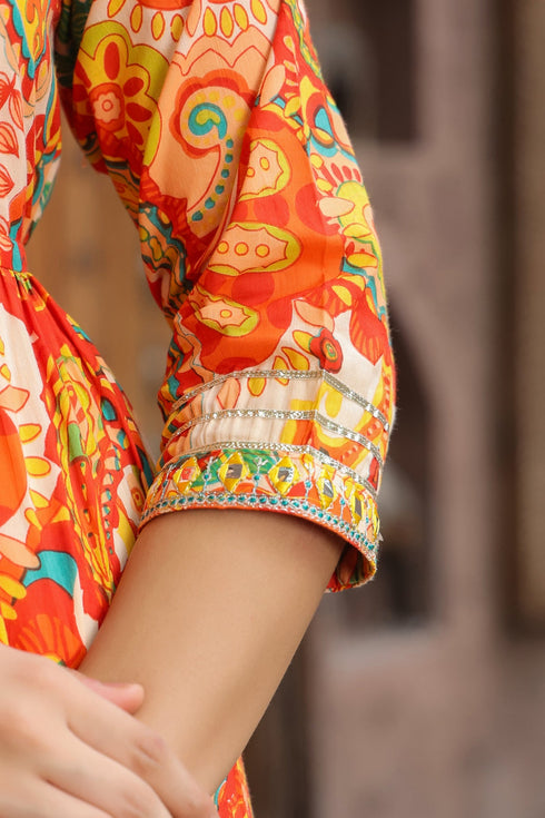 Ethnic Motifs Printed Pure Cotton Anarkali Ethnic Dress